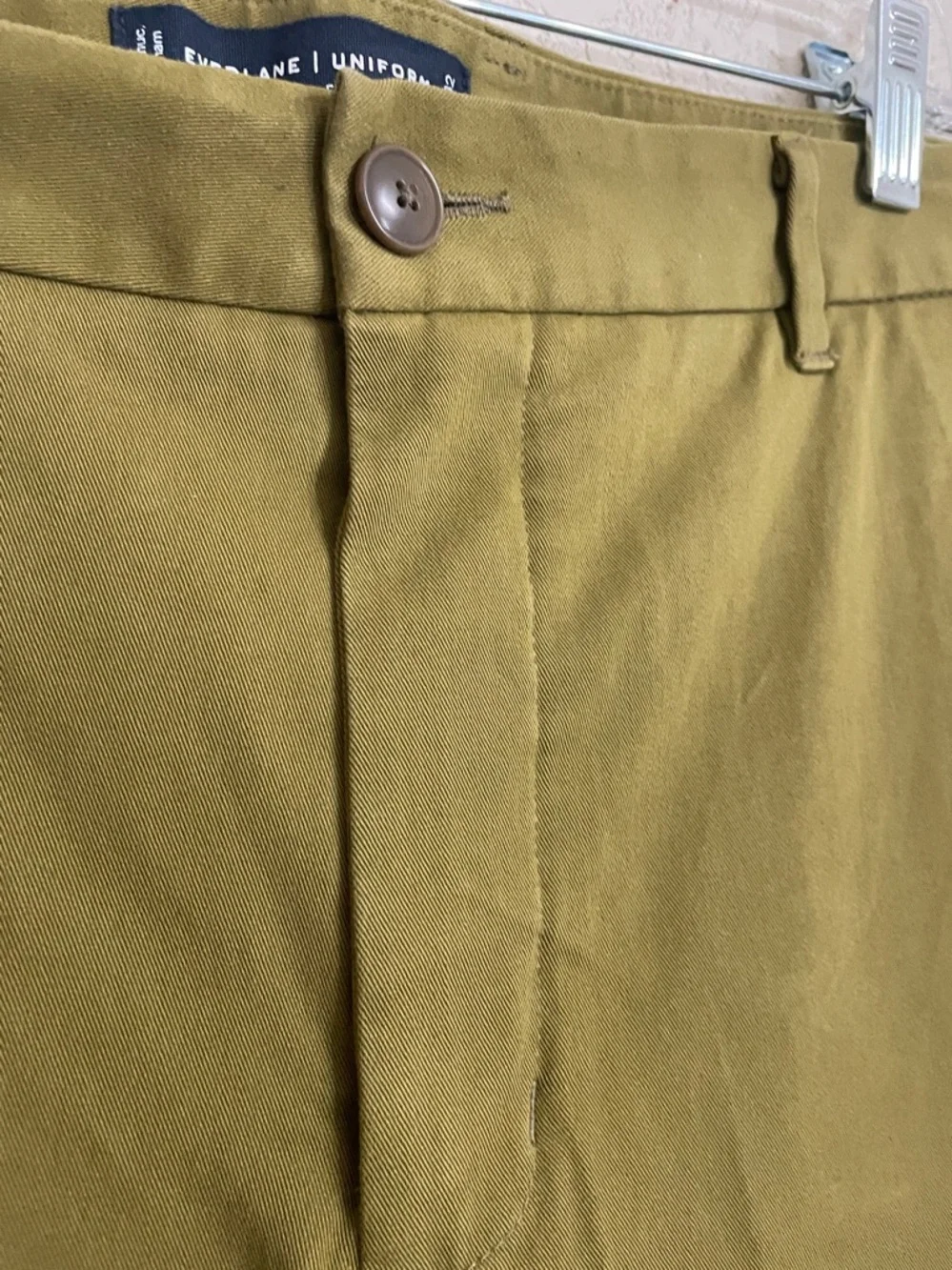 EVERLANE Men's Olive Green Slim Uniform Pants
